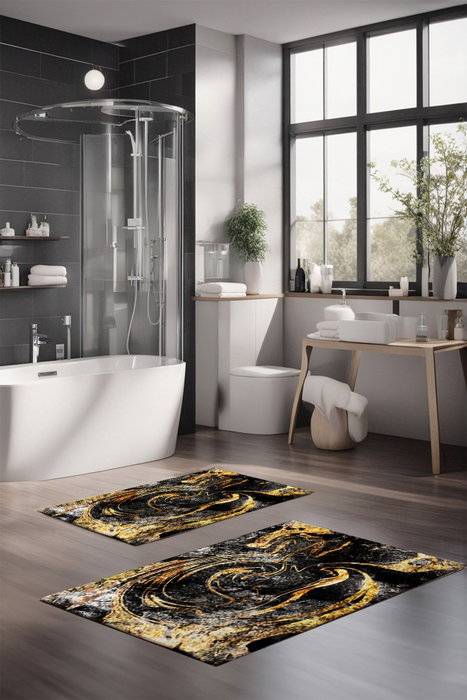 Mijölnir Juego de 2 Alfombrillas de Baño CT-5047 Multicolor